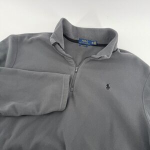 Polo Ralph Lauren Performance Fleece Quarter Zip Pullover Mens XXL Gray Solid
